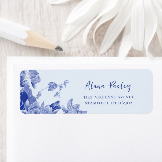 Blue Chinoiserie Floral Lotus Mandala (Insitu)