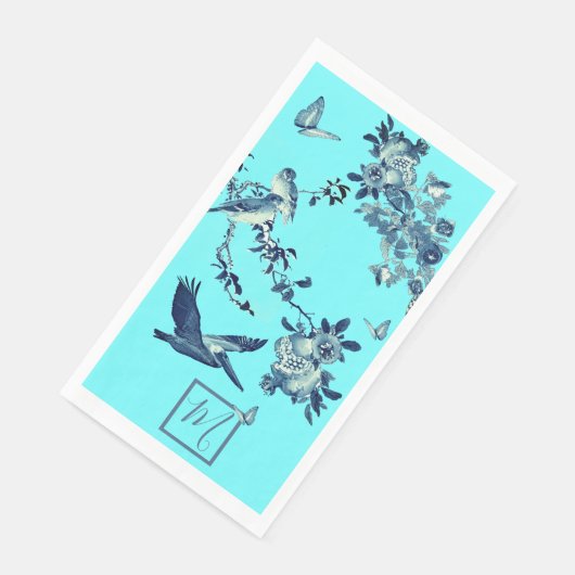 Blue Chinoiserie Floral Serviette (Ecke)
