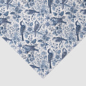 Blue Chinoiserie Floral Spring Birds Decoupage Seidenpapier (Ausschnitt)