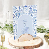 Blue Chinoiserie Garden Seekarte Tischnummer