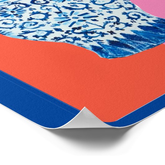 Blue Chinoiserie Ginger Jakar Kunstdruck Poster (Ecke)