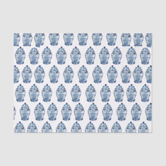 Blue Chinoiserie Ginger Jar Jars Seidenpapier (Vorderseite)