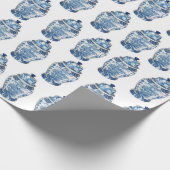 Blue Chinoiserie Ginger Jar Jars Wrapping Paper Geschenkpapier (Ecke)