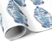 Blue Chinoiserie Ginger Jar Jars Wrapping Paper Geschenkpapier (Rolleneckpunkt)