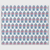 Blue Chinoiserie Ginger Jar Jars Wrapping Paper Geschenkpapier (Flach)