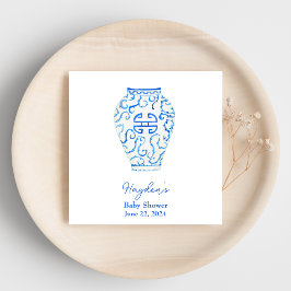 Blue Chinoiserie Ginger Jar Personalisiert Napkin Serviette