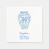 Blue Chinoiserie Ginger Jar Personalisiert Napkin Serviette (Vorderseite)