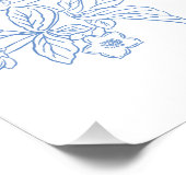 Blue Chinoiserie Glossy Poster (Ecke)