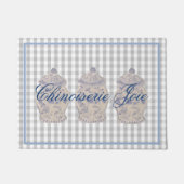 Blue Chinoiserie Hand Painted Ginger Jar Jars Fußmatte (Vorderseite)