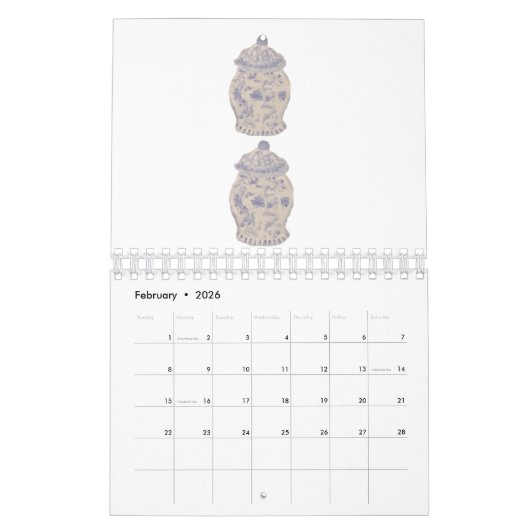 Blue Chinoiserie Hand Painted Ginger Jar Jars Kalender (Feb 2026)