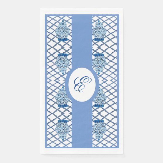 Blue Chinoiserie Hand Painted Ginger Jar Jars Serviette (Vorderseite)