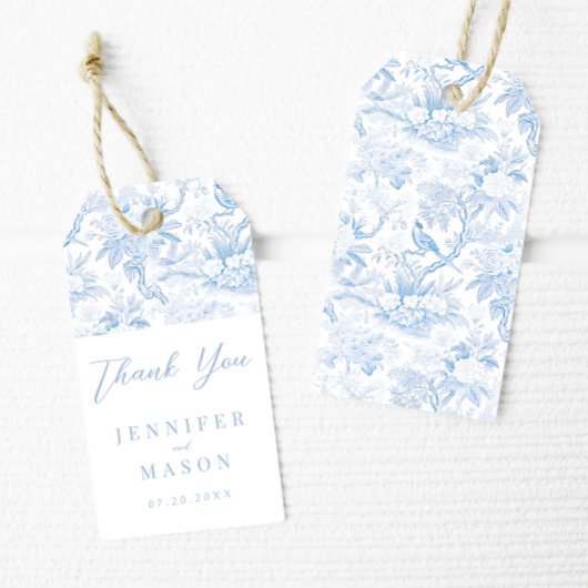 Blue chinoiserie Hochzeit danke Ihnen Geschenk Gun Geschenkanhänger