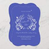 Blue Chinoiserie Hochzeitseinladung Einladung (Vorne/Hinten)