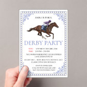 Blue Chinoiserie Horse Race Derby Party Invite Acryleinladungen (Insitu (Handheld))