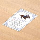 Blue Chinoiserie Horse Race Derby Party Invite Acryleinladungen (Ablage )