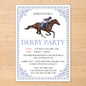 Blue Chinoiserie Horse Race Derby Party Invite Acryleinladungen (Vorderseite)