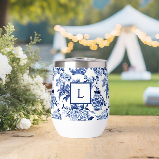 Blue Chinoiserie Monogram (Hochzeit (gedreht))