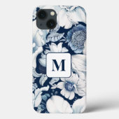 Blue Chinoiserie Monogram iPhone Case (Rückseite)