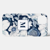 Blue Chinoiserie Monogram iPhone Case (Rückseite (Horizontal))