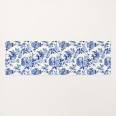 Blue Chinoiserie Monogram Name Yogamatte (Rückseite (Horizontal))