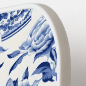 Blue Chinoiserie Monogram Pickleball Schläger (Linke Seite)