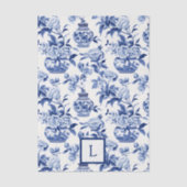Blue Chinoiserie Monogram  Seidenpapier (Vorderseite)
