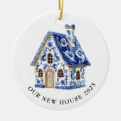 Blue Chinoiserie New House Keramik Ornament (Vorne)