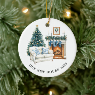 Blue Chinoiserie New House Keramik Ornament