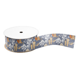 Blue Chinoiserie Pagodas Ripsband