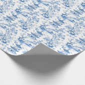 Blue Chinoiserie Pagodas Toile Geschenkpapier (Ecke)