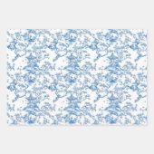 Blue Chinoiserie Pagodas Toile Geschenkpapier Set (Vorderseite 2)