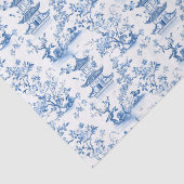 Blue Chinoiserie Pagodas Toile Seidenpapier (Ausschnitt)