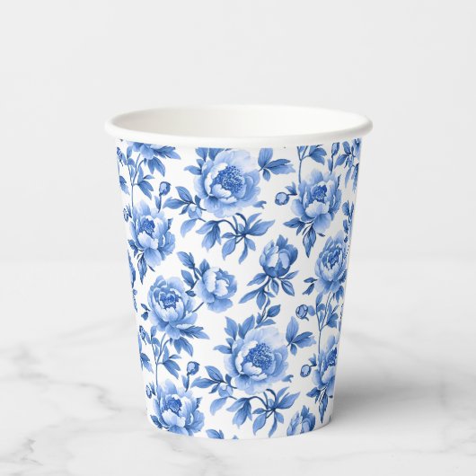 Blue Chinoiserie Pappbecher (Rückseite)