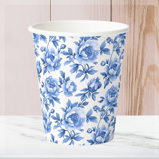 Blue Chinoiserie Pappbecher