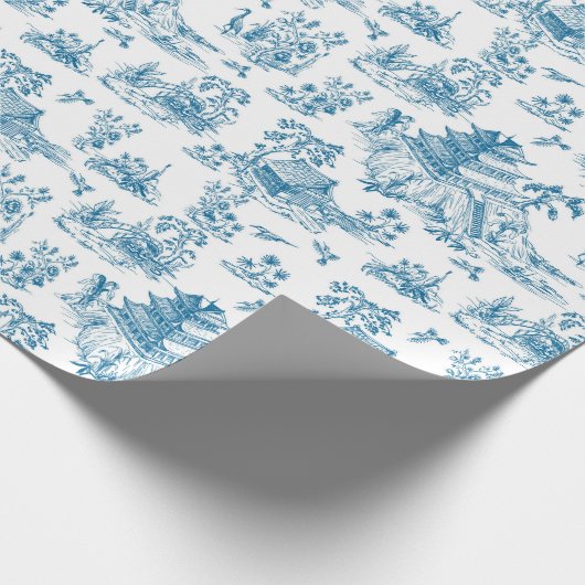 Blue Chinoiserie Pattern Geschenkpapier (Ecke)