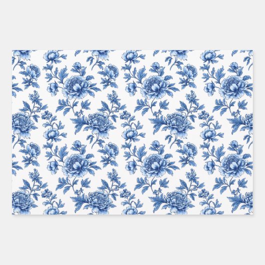 Blue Chinoiserie Pattern  Geschenkpapier Set (Vorderseite 3)