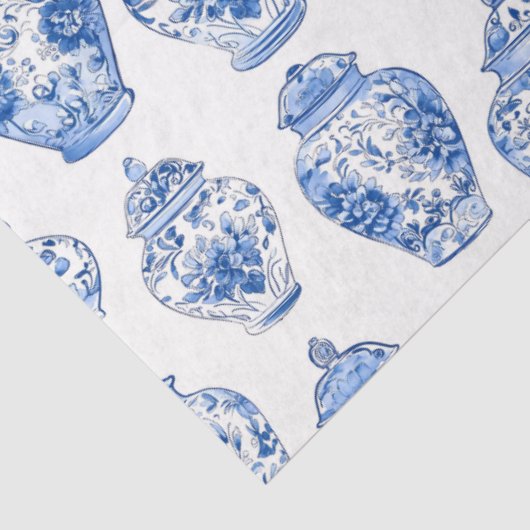 Blue Chinoiserie Pattern  Seidenpapier (Ausschnitt)