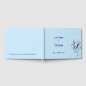Blue Chinoiserie Peony Wedbook Gästebuch (Voll)
