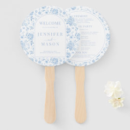 Blue Chinoiserie Porcelain Blumenzettel Fächer