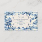 Blue Chinoiserie Porcelain Botanische Peony Weddin Begleitkarte (Vorderseite)