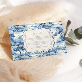 Blue Chinoiserie Porcelain Botanische Peony Weddin Begleitkarte