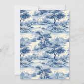 Blue Chinoiserie Porcelain Botanische Peony Weddin Einladung (Rückseite)