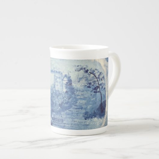 Blue Chinoiserie Porzellantasse (Vorderseite Rechts)