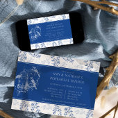 Blue Chinoiserie Romantic Wedding Probe Dinner Einladung