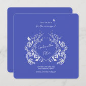 Blue Chinoiserie Save the Date (Vorne/Hinten)
