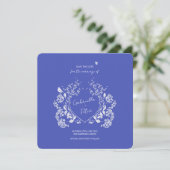 Blue Chinoiserie Save the Date (Stehend Vorderseite)