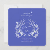 Blue Chinoiserie Save the Date (Vorderseite)