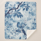 Blue Chinoiserie Sherpa Blanket Geschenk für Fraue Sherpadecke (Vorderseite)