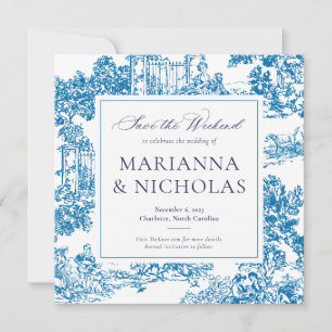 Blue Chinoiserie Style Wedding Save the Date