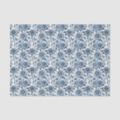 Blue Chinoiserie Sunflowers Butterflies Decoupage Seidenpapier (Vorderseite)